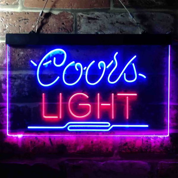 Coors Light Banner Dual LED Neon Light Sign